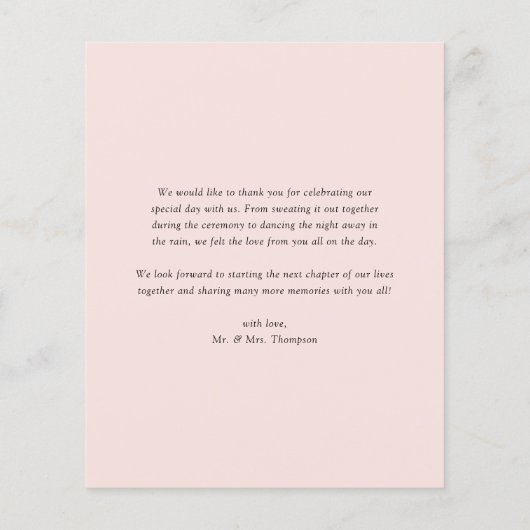 水の色のかわいらし庭の花結婚の感謝 (裏面)