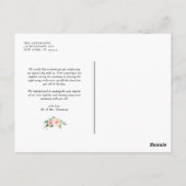 水の色のかわいらし庭の花結婚の感謝 ポストカード (裏面)