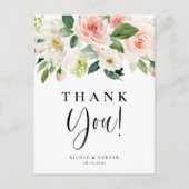 水の色のかわいらし庭の花結婚の感謝 ポストカード (正面)