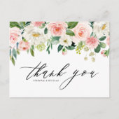 水の色のかわいらし庭の花結婚の感謝 ポストカード (正面)