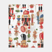 水の色のくるみ割りクリスマスパターン フリースブランケット (正面)