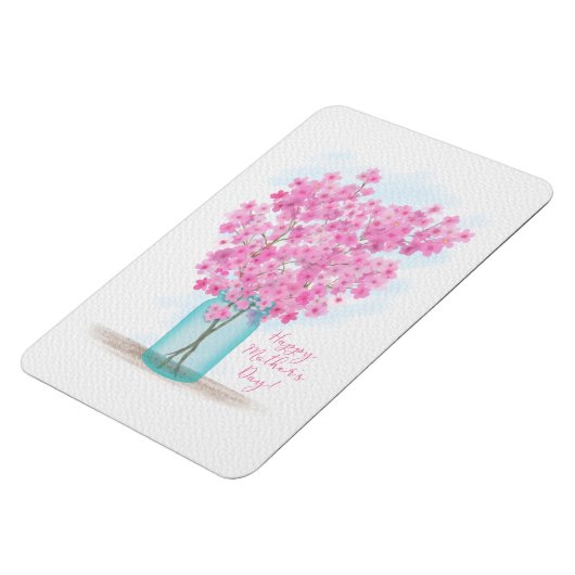 水の色のさくらんぼが母の日に咲く マグネット (左側)