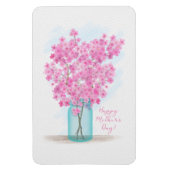 水の色のさくらんぼが母の日に咲く マグネット (縦)