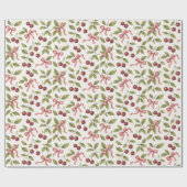 水の色のさくらんぼと弓 – フエレガントルーツ ラッピングペーパー (フラット)