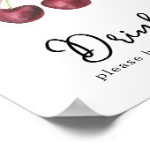 水の色のさくらんぼ弓ベビーシャワードリンク ポスター (角)