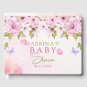 水の色のさくらんぼ花の赤ちゃんシャワー ゲストブック (正面)