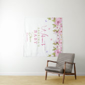 水の色のさくらんぼ花の赤ちゃんシャワー タペストリー (インサイチュ(横))