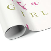 水の色のさくらんぼ花の赤ちゃんシャワー ラッピングペーパー (ロールコーナー)