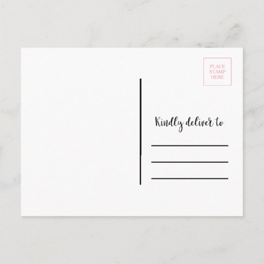 水の色のさくらんぼ花の黒の日付を保存 案内ポストカード (裏面)