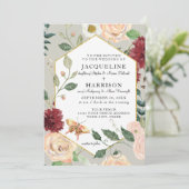 水の色のつる植物nフローラサンゴバラ蝶 招待状 (スタンド正面)