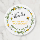 水の色ののまわりに感謝してい「Bee-Ing Here」 🐝 フェイバータグ (正面)