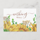 水の色のひまわりは良く願う。素朴結婚 エンクロージャーカード (正面)