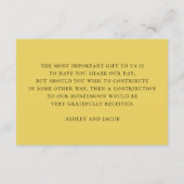 水の色のひまわりは良く願う。素朴結婚 エンクロージャーカード (裏面)