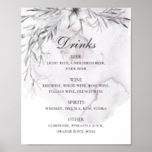 水の色のほこりっぽい花。フローラ結婚飲料バー