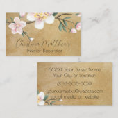 水の色のりんご花がパーチメント素朴に 名刺 (正面/裏面)