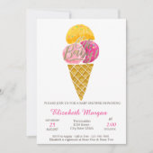 水の色のアイスクリームああベビー夏の赤ちゃんシャワー 招待状 (正面)