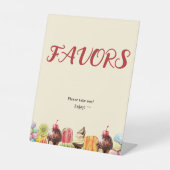 水の色のアイスクリーム甘い赤ちゃんシャワーの好意 台座サイン (正面)