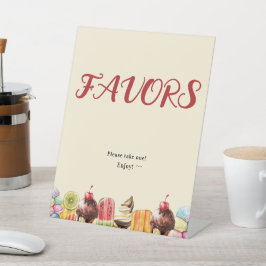 水の色のアイスクリーム甘い赤ちゃんシャワーの好意 台座サイン