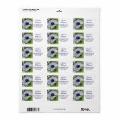 水の色のアドレスに白いアネモネの花 ラベル (フルシート)