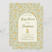 水の色のアヒル赤ちゃんシャワー 招待状 (正面/裏面)