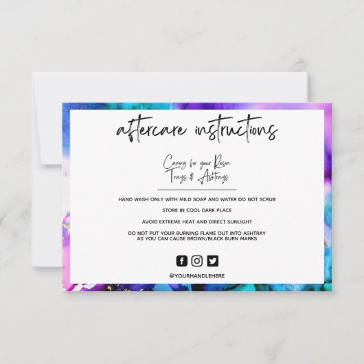 水の色のアフターケアの手順2 (正面)