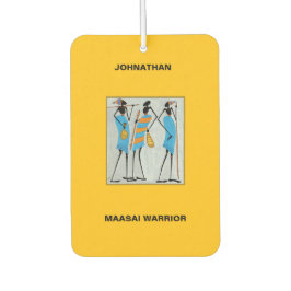 水の色のアフリカアート、Maasai Warriors T-Shirt カーエアーフレッシュナー