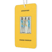 水の色のアフリカアート、Maasai Warriors T-Shirt カーエアーフレッシュナー (左)