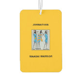 水の色のアフリカアート、Maasai Warriors T-Shirt カーエアーフレッシュナー (裏面)