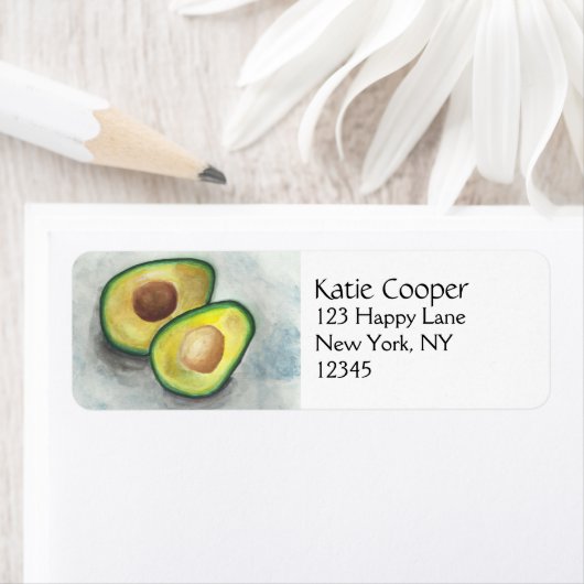 水の色のアボカド ラベル (インサイチュ)