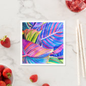 水の色のアートカンナ熱帯葉の スタンダードカクテルナプキン (インサイチュ)