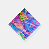 水の色のアートカンナ熱帯葉の スタンダードカクテルナプキン (角)