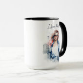 水の色のアート私はパリエッフェルタワートラベル大好き マグカップ (正面右)