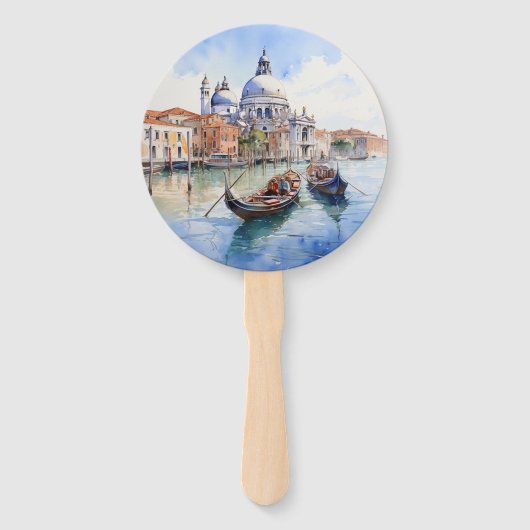 水の色のイタリアン宛先ヴェネツィア結婚ズ ハンドファン (裏面)