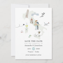 水の色のイタリアン目的地の結婚式 セーブザデート