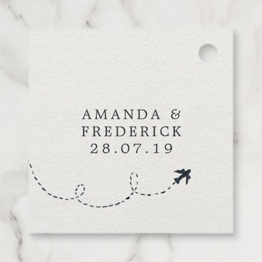 水の色のイタリアン目的地の結婚式 フェイバータグ (裏面)