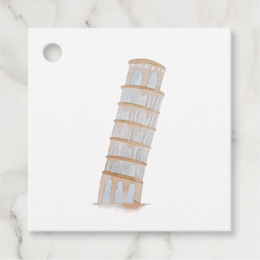 水の色のイタリアン目的地の結婚式 フェイバータグ (正面)