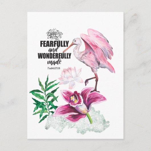 水の色のイラストで聖書の聖句 ポストカード (正面)