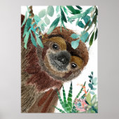 水の色のイラストレーションのスロース ポスター (正面)