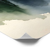 水の色のイラストレーションのママとベビーゾウ ポスター (角)