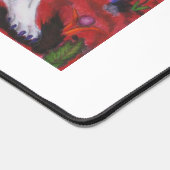 水の色のイラストレーションボーイライド白いライオネス デスクマット (コーナー)