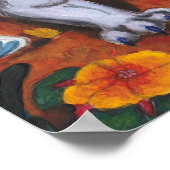 水の色のイラストレーションボーイライド白いライオネス ポスター (角)