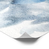 水の色のインクポートレートの女絵画性 ポスター (角)