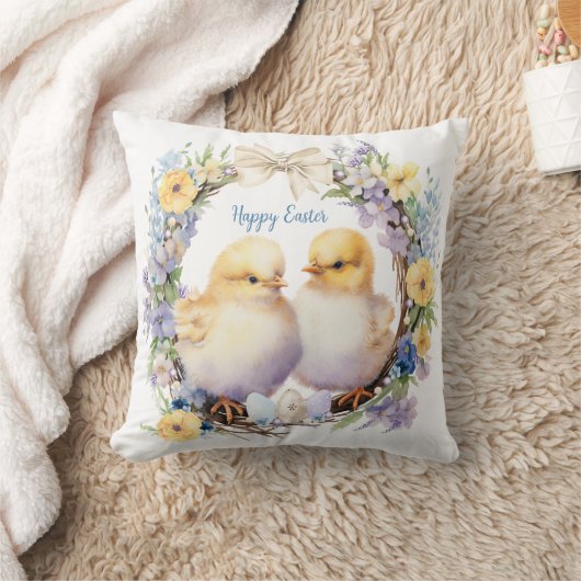 水の色のイースターチックパーソナライズされた クッション (ブランケット)