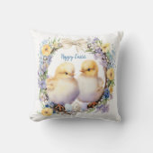 水の色のイースターチックパーソナライズされた クッション (正面)