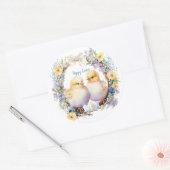 水の色のイースターチックパーソナライズされた ラウンドシール (封筒)