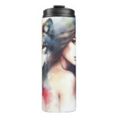 水の色のウィスパー：女性とオオカミ。 タンブラー (正面)