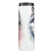 水の色のウィスパー：女性とオオカミ。 タンブラー (裏面)