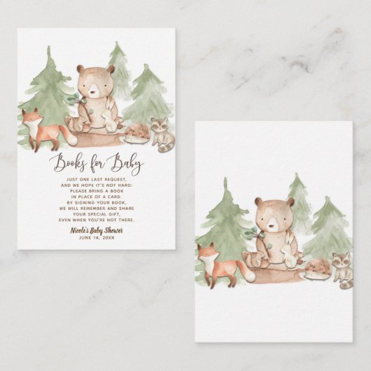 水の色のウッドランドの本のリクエストを持って来る エンクロージャーカード (正面/裏面)