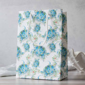 水の色のウミガメビーチクリスマス ミディアムペーパーバッグ