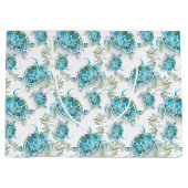 水の色のウミガメビーチクリスマス ラージペーパーバッグ (正面)